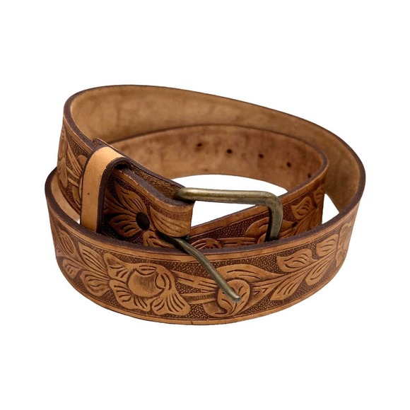 Nobrand Accessories - Vintage Hand Tooled Floral  Belt M